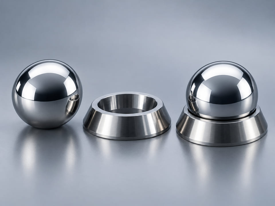 CGI product concept of Matched Ball & Seat Sets; illustrative material and geometry