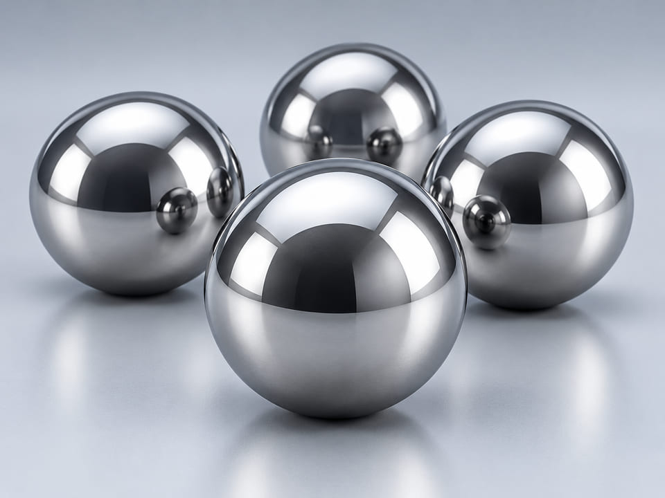 CGI product concept of 420C Stainless Steel Balls; illustrative material and geometry
