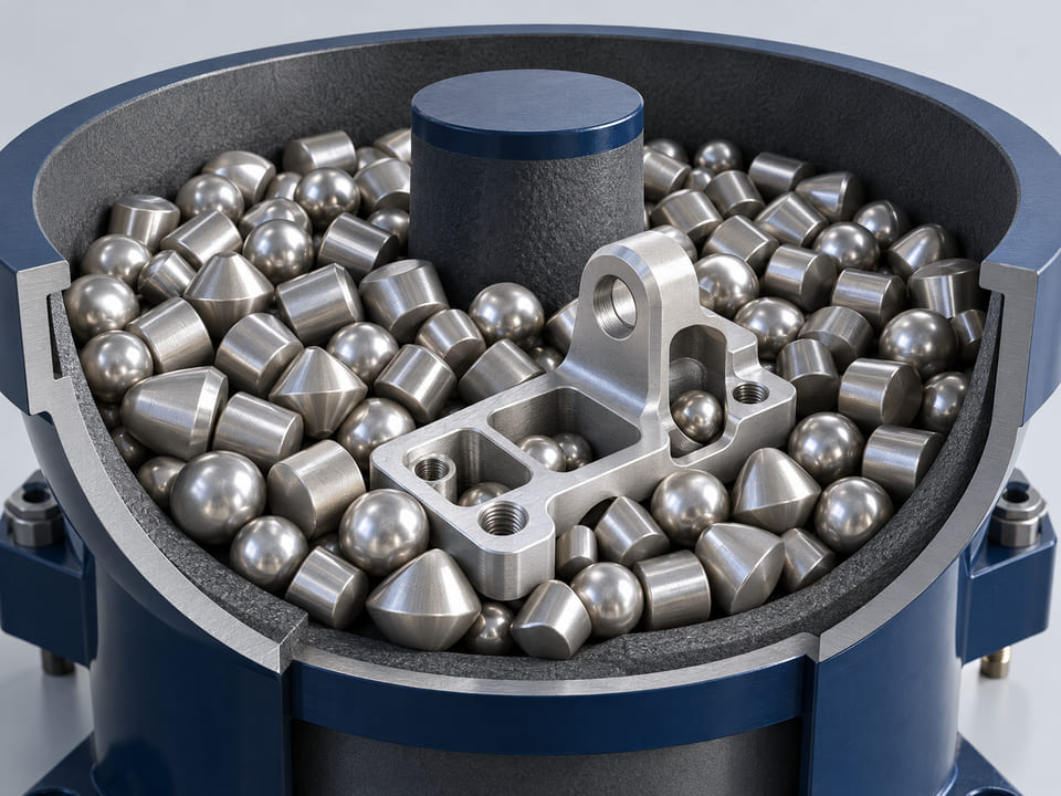 CGI illustration of Shaped Grinding Media