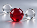 CGI product concept of Ruby & Sapphire Balls; illustrative material and geometry