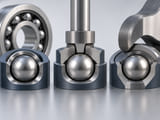 Conceptual CGI: three identical silver metal spheres in separate circular specimen recesses representing distinct nickel alloy grades, with no labels or interchangeable-grade implication