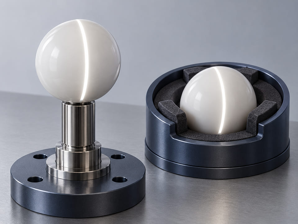 Conceptual CGI: Traceable Reference Spheres material and structure review