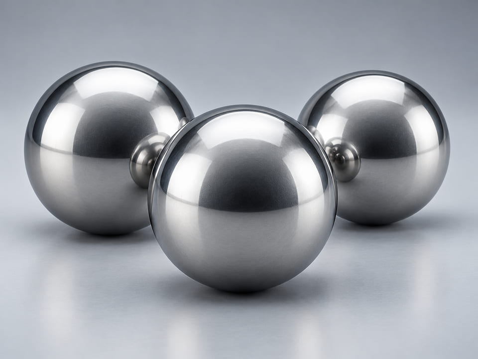 CGI product concept of Duplex Stainless Steel Balls; illustrative material and geometry
