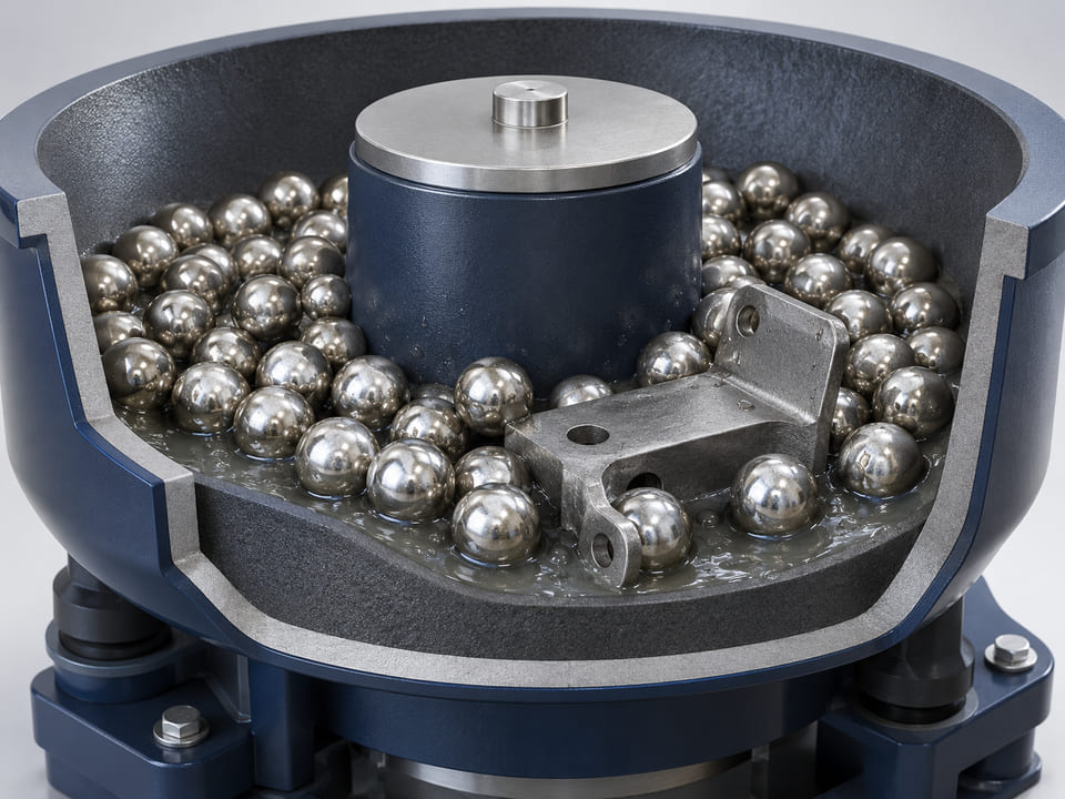 Conceptual CGI: Grinding & Burnishing Balls in its application