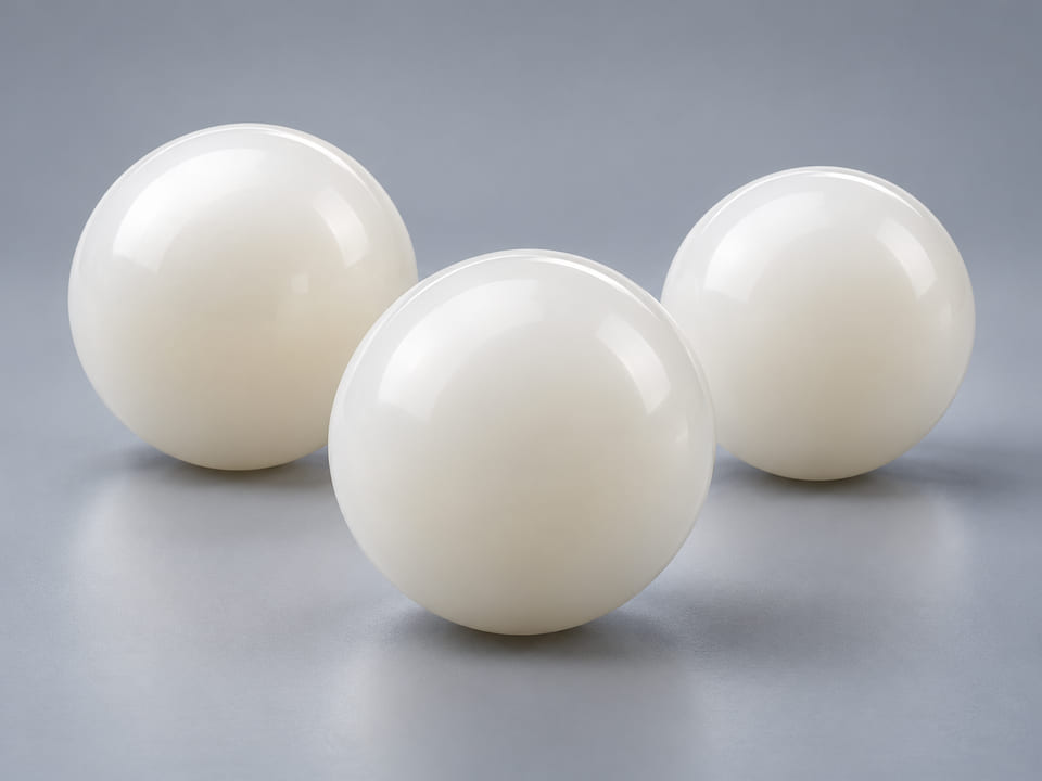 CGI product concept of PVDF Balls; illustrative material and geometry
