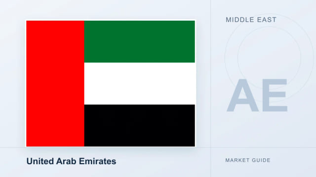United Arab Emirates flag on a MEITUO local market guide cover