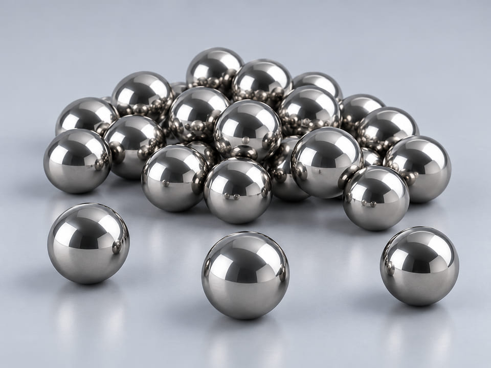 CGI product concept of Grinding & Burnishing Balls; illustrative material and geometry