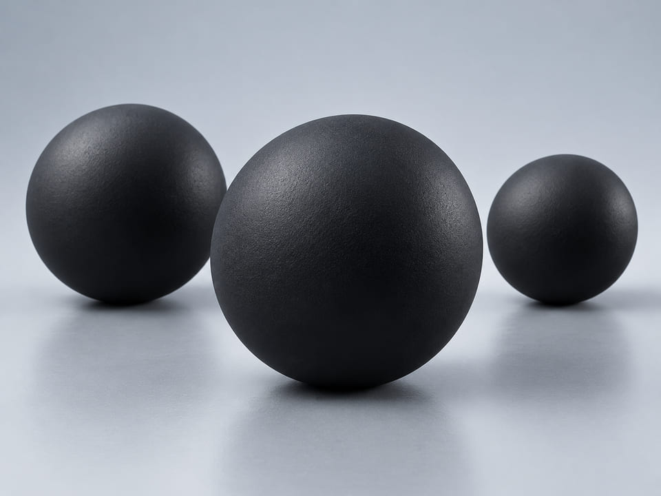 CGI product concept of Rubber-Coated Balls; illustrative material and geometry